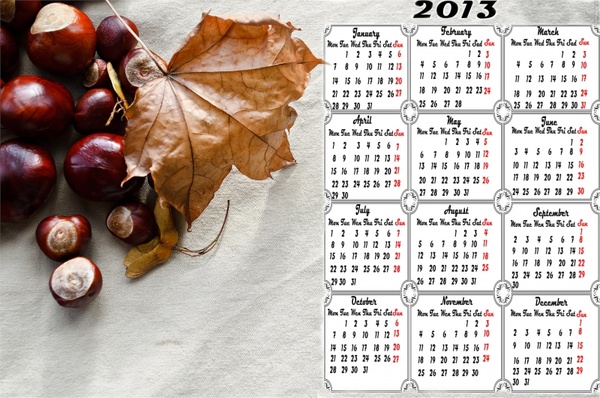 calendar 2013 chestnuts