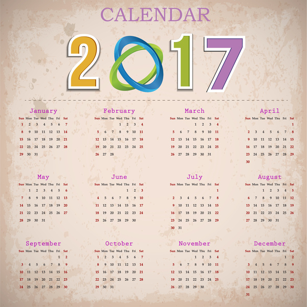 calendar 2017 templates 