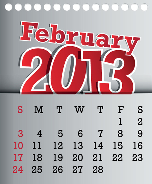 calendar february13 design vector graphic