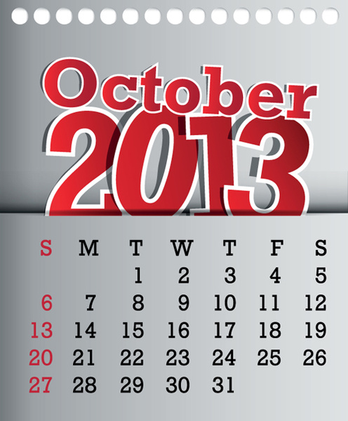 calendar october13 design vector graphic