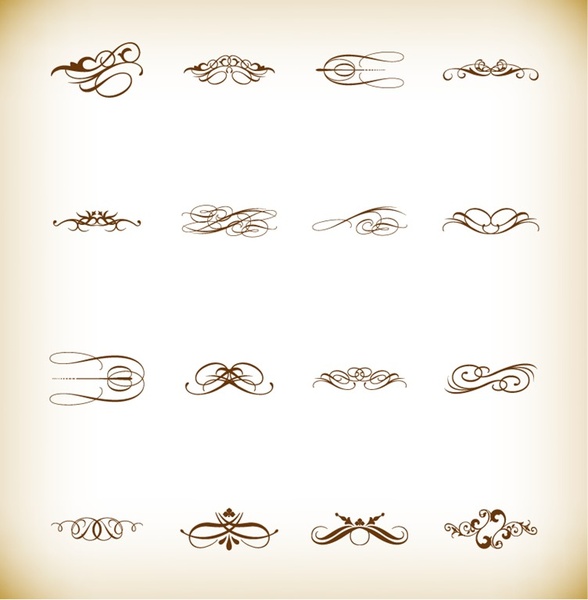 calligraphic design elements vector illustration