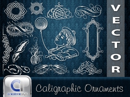 Calligraphic Ornaments in vector