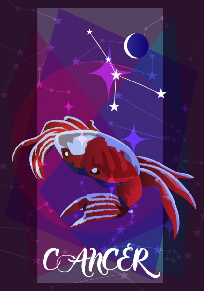 cancer zodiac symbol red crab icon 3d design