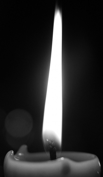 candle flame black and white