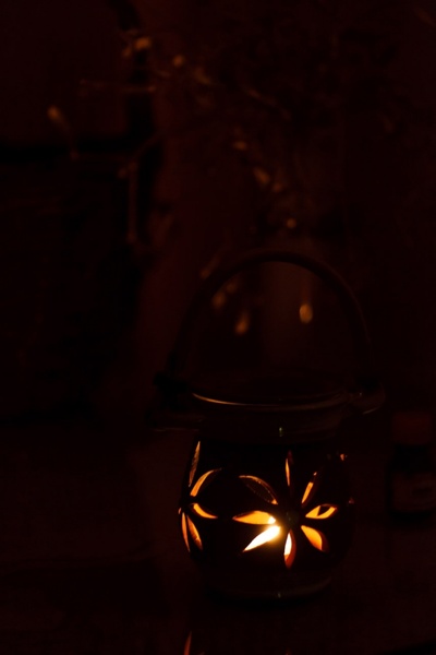 candle lamp in dark