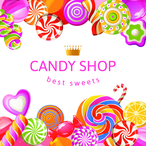 Download Candy with sweet shop background vector Free vector in ...