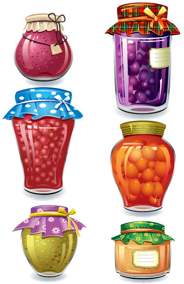 Canned fruits in glass jars vector Free vector in Encapsulated ...