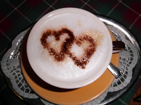 cappucino heart coffee