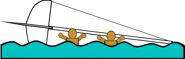 Capsized Sailing Illustration 2 clip art