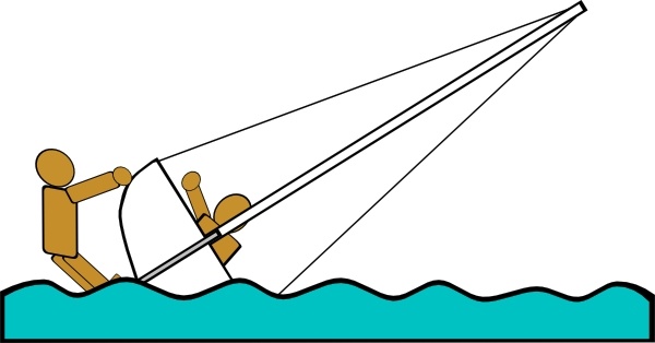 Capsized Sailing Illustration 5 clip art