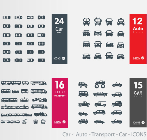car11 auto11 transport icons vector