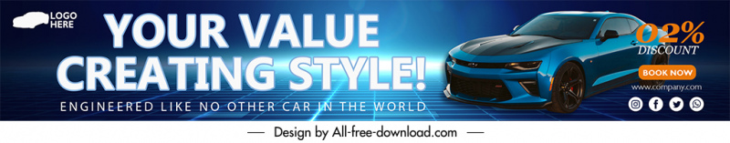 car sale promotion channel banner modern luxury realistic decor