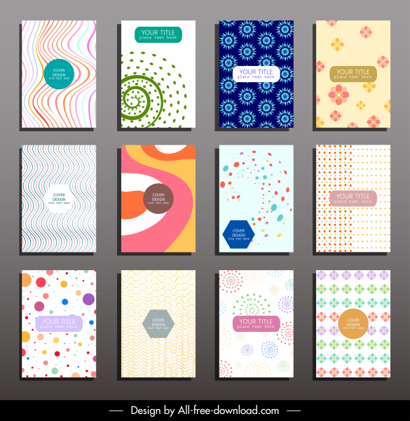 card cover templates colorful abstract decor