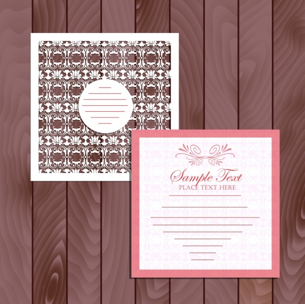 card design template classical symmetric decoration