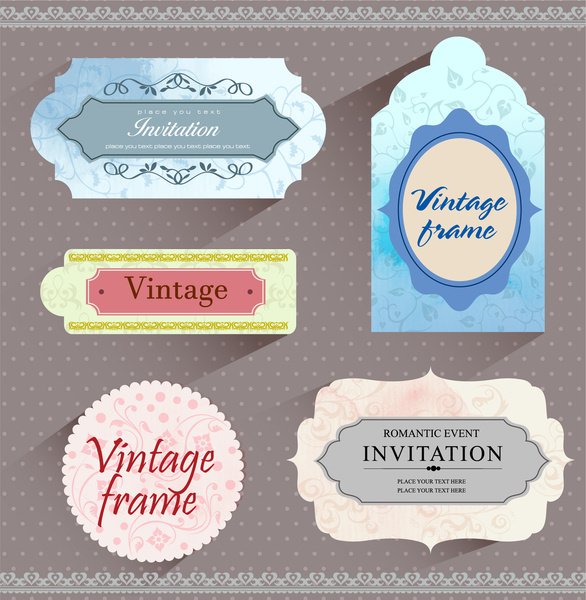 card frames design with shiny color pattern
