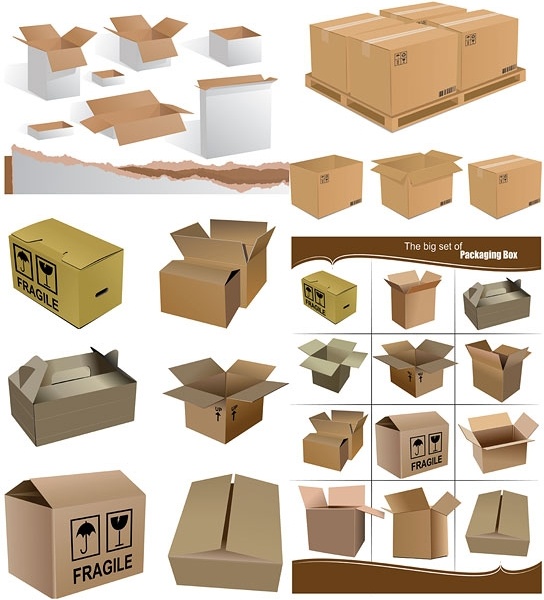 cardboard boxes vector