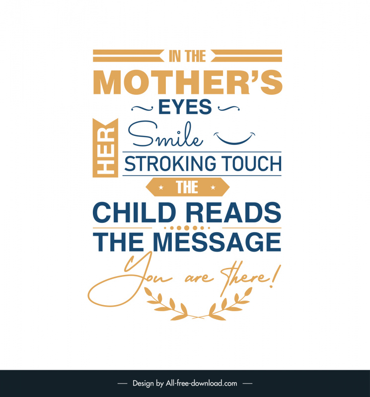 caring mothers day quotes poster template elegant flat texts leaves decor 