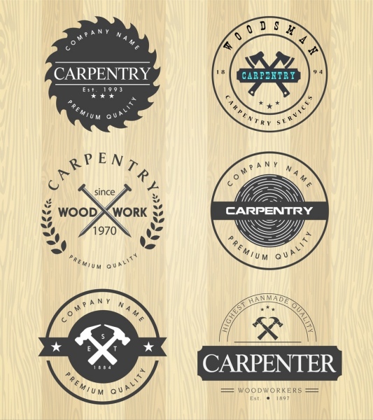 carpenter stamps sets various circles isolation