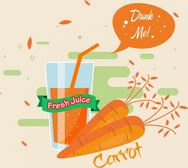 carrot juice advertisement retro orange design