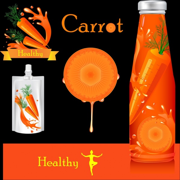 carrot juice advertising red fruit bottles ornament