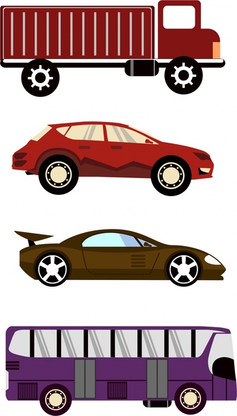 cars design sets various types in colors