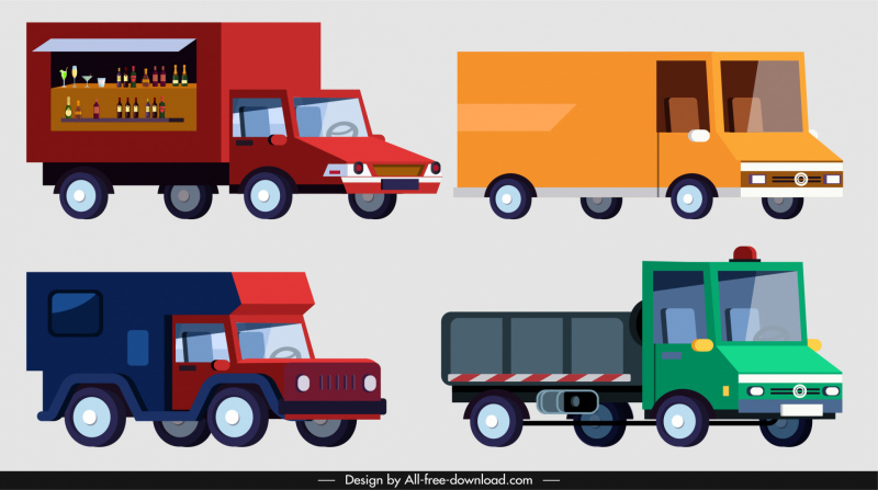 cars vehicles icons collection