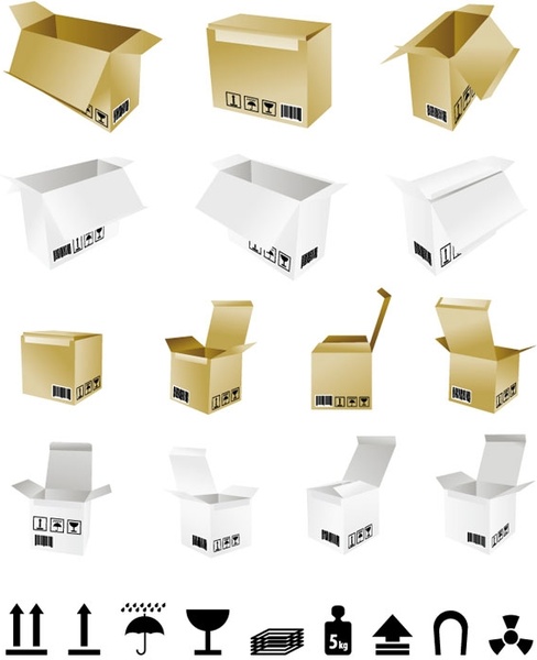 cartons and shipping identification vector