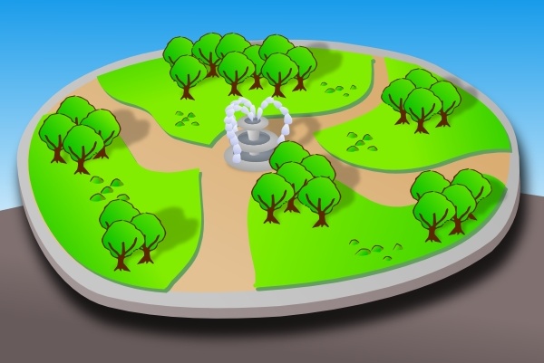 Cartoon 3d Park clip art