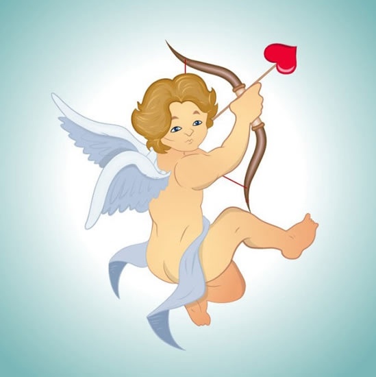 cartoon angel love theme vector arrows