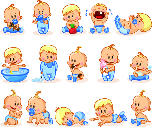 Cartoon baby funny vector Vectors graphic art designs in editable .ai .eps  .svg .cdr format free and easy download unlimit id:584805