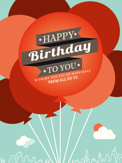 cartoon balloons and birthday background vector