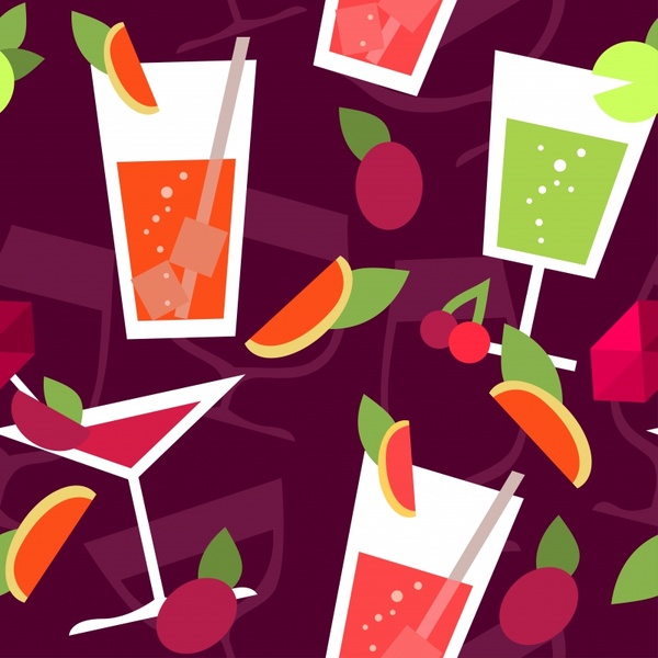 fruits juices background colorful flat classic sketch