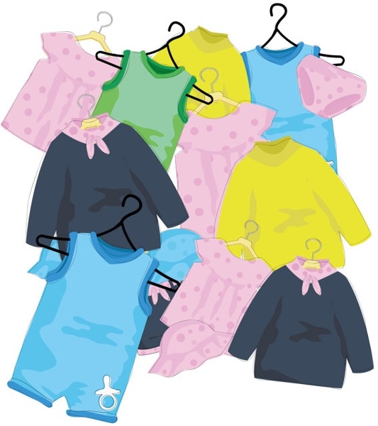 cartoon children39s clothes 01 vector