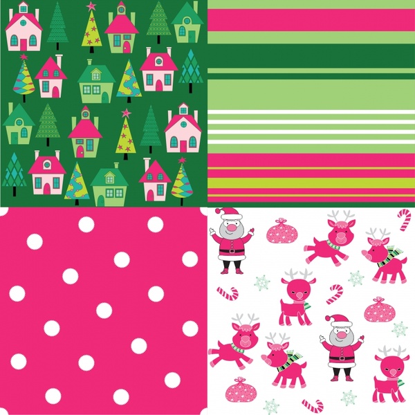 christmas pattern templates classical colorful flat decor