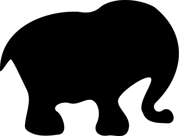 Download Cartoon elephant silhouette Free vector in Open office ...
