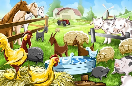 cartoon farm illustrator psd layered 