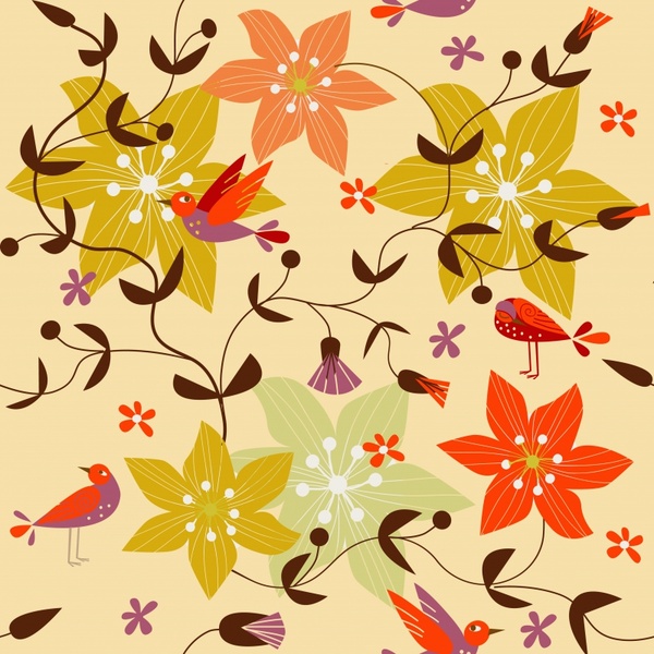 cartoon floral flower pattern vector