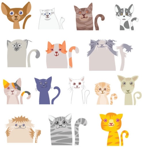 Download Cartoon illustrations cat 01 vector Free vector in Adobe Illustrator ai ( .ai ) vector ...