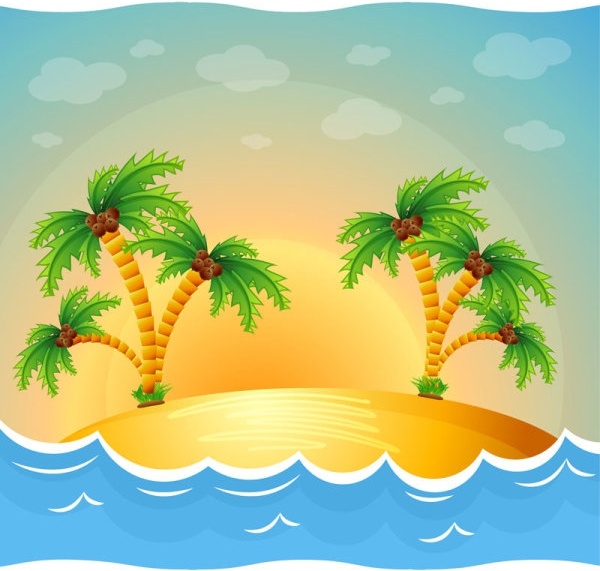 Sunny beach cartoon free vector download (20,862 Free vector) for