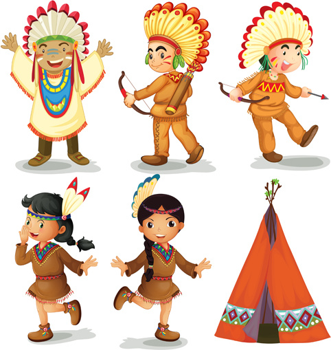 cartoon indigenous people vector