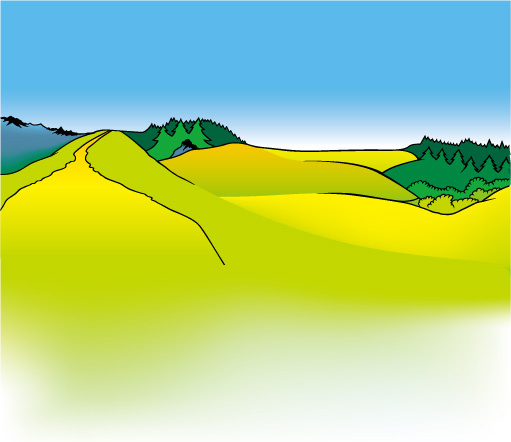 cartoon mountains landscapes vector graphics