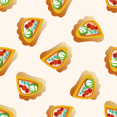 cartoon pizza pattern seamless vectors