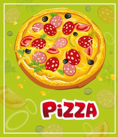 cartoon pizza vector