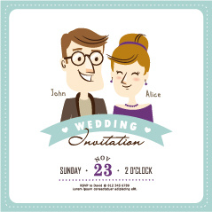 Cartoon wedding invitation card free vector download (34,139 Free
