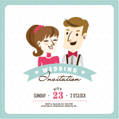 Cartoon style wedding invitation cards Vectors graphic art designs in  editable .ai .eps .svg .cdr format free and easy download unlimit id:577902