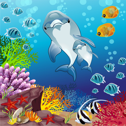 Cartoon underwater world vector background Vectors graphic art designs in  editable .ai .eps .svg .cdr format free and easy download unlimit id:574366