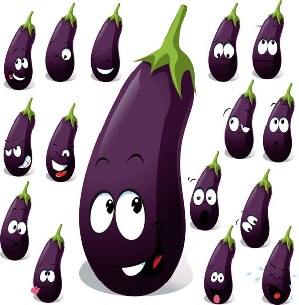 cartoon vegetables expression of 02 vector