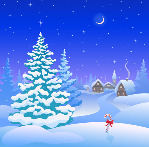 Cartoon winter nature background vector Free vector in Encapsulated ...