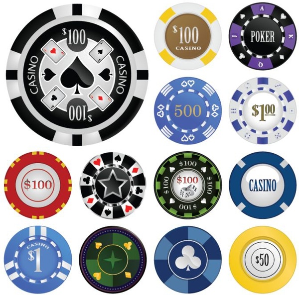 casino chips templates classical colorful flat design