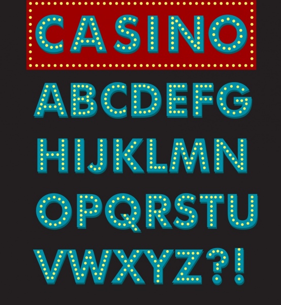 casino sign template sparkling neon words decor